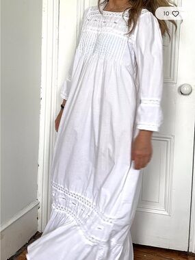 The 1 for U BEAUTIFUL Free People white Cotton long dress  nightgown dress